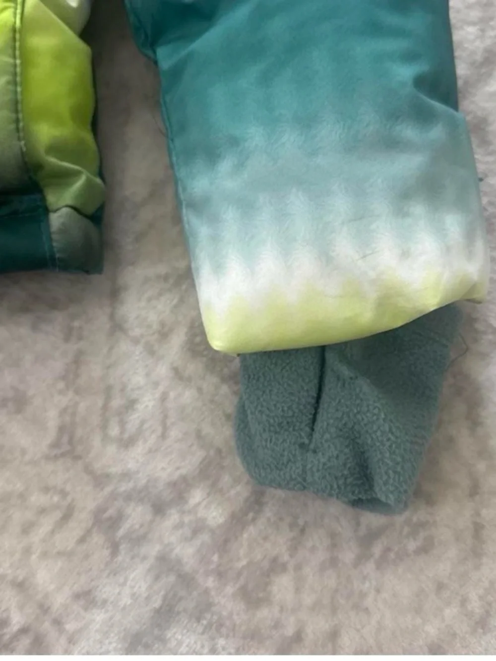 all in motion Kids Hooded Puffer Jacket - Teal, Lime & White Gradient